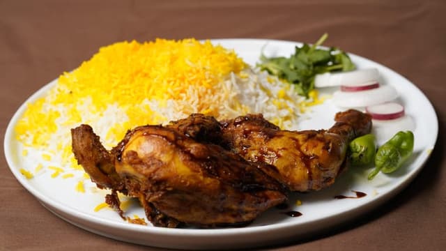 چلو جوجه‌کباب ممتاز با استخوان